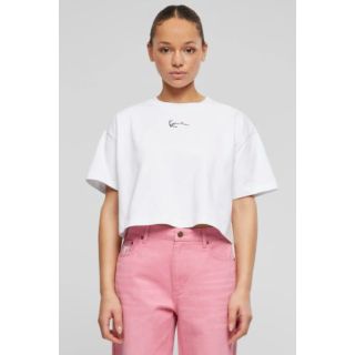 KARL KANI - SMALL SIGNATURE ESSENTIAL CROP - T-shirt - white
