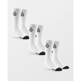 VOLCOM - FULL STONE SOCKS (3 PACK) - WHITE