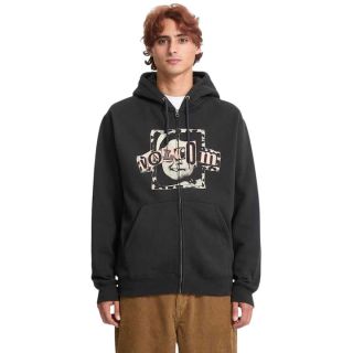 VOLCOM - STICK STONER ZIP-HOODIE (ANTIQUE BLACK)