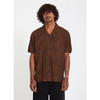 VOLCOM - UTOPIAS PRINT SHIRT - BROWN HORN