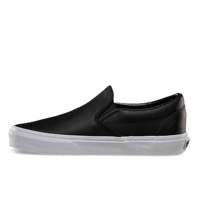 Vans slip on pelle nera on sale